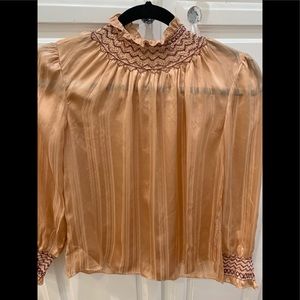 New, Ulla Johnson, Handmade, 100% Silk Rose Blouse